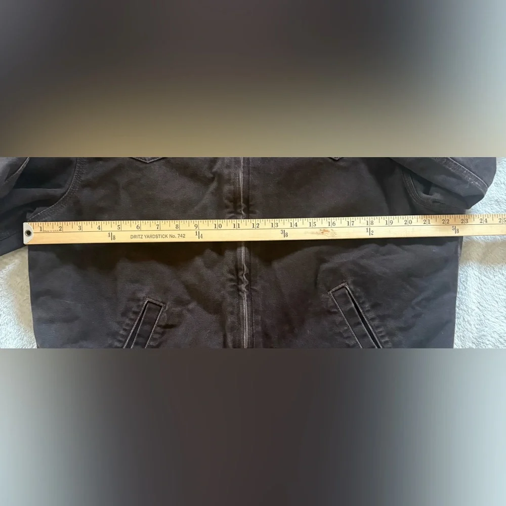 Carhartt Brown Bomber Jacket with Black Corduroy Collar - Picture 2 of 9